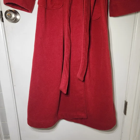 LL Bean Womens Petite Large Polyester Robe Red - Picture 3 of 13